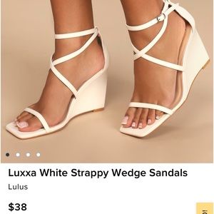 White Strappy Wedges (Like New)